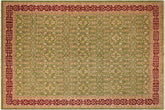 12x18 hand knotted transitional wool rug in green and red - Classic Enedina