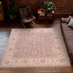 handmade Traditional Lt. Brown Ivory Hand Knotted SQUARE 100% WOOL area rug 7x7