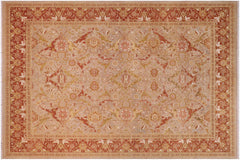 handmade Transitional Shama Taupe Rust Hand Knotted RECTANGLE 100% WOOL area rug 10x13