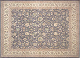 12x15 hand knotted transitional wool rug in gray and ivory - Oriental Davina