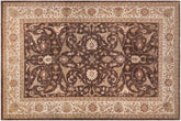 12x17 hand knotted Ziegler wool rug in brown and gold - Classic Ziegler Dedra