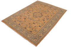 handmade Traditional Kafkaz Peach Beige Hand Knotted RECTANGLE 100% WOOL area rug 9x12
