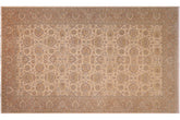 8x14 hand knotted Persian rug in ivory and brown - Istanbul Cinda