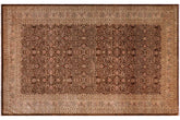 8x14 hand knotted Persian rug in brown - Tabriz Istanbul Tawna