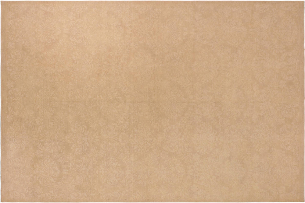 handmade Modern Kafkaz Brown Tan Hand Knotted RECTANGLE 100% WOOL area rug 10' x 14'
