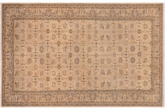 handmade Transitional Design Ivory Ivory Hand Knotted RECTANGLE 100% WOOL area rug 6' x 12'