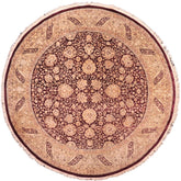 handmade Traditional Round Kashan Red Gold Hand Knotted ROUND 100% WOOL area rug 8' x 8'