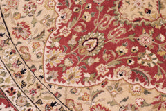 handmade Traditional Round Design Rust Ivory Hand Knotted ROUND 100% WOOL area rug 9' x 9'