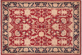 6x9 hand knotted Ziegler wool rug in red and blue - Bohemian Ziegler Cherri