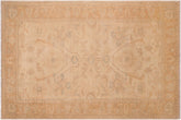 6x9 hand knotted Ziegler wool rug in tan and gold - Chic Ziegler Cecily