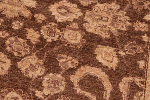 handmade Traditional Kafkaz Brown Tan Hand Knotted RECTANGLE 100% WOOL area rug 6x9