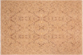 6x9 hand knotted transitional wool rug in tan and brown - Chic Rosaura
