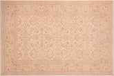 6x9 hand knotted Ziegler wool rug in beige and tan - Bohemian Ziegler Bailey
