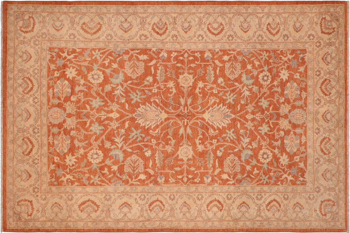 Classic Ziegler Sibyl Rust/Beige Wool Rug - 6'1'' x 9'3''