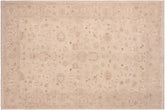 6x9 hand knotted Ziegler wool rug in beige and brown - Bohemian Ziegler Kylee