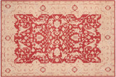 6x9 hand knotted Ziegler wool rug in red and tan - Chic Ziegler Kandy