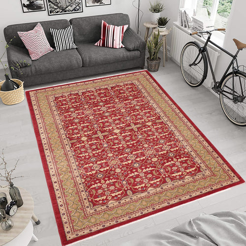 handmade Transitional Red Green Hand Knotted RECTANGLE 100% WOOL area rug 6' x 9'