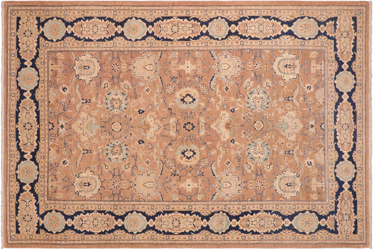 Classic Ziegler Lyndsay Rose/Blue Hand Knotted Wool Rug - 6'0'' x 9'3''