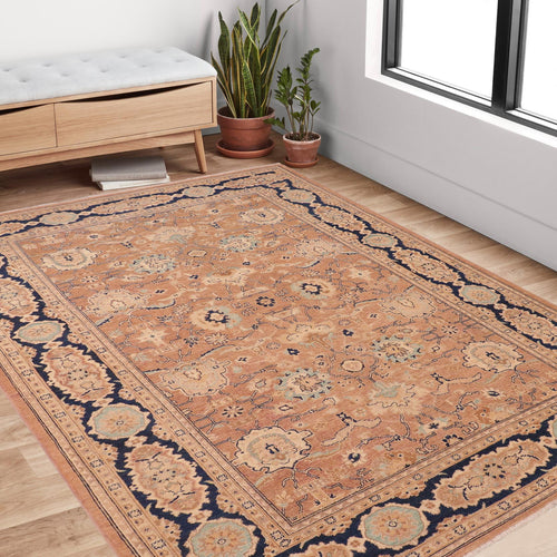 handmade Traditional Kafkaz Rose Blue Hand Knotted RECTANGLE 100% WOOL area rug 6x9