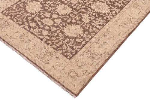 handmade Traditional Kafkaz Brown Tan Hand Knotted RECTANGLE 100% WOOL area rug 6x9