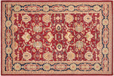 6x9 hand knotted Ziegler wool rug in red and blue - Chic Ziegler Meda
