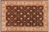 6x9 hand knotted transitional wool rug in brown and beige - Bohemian Stephine