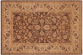 6x9 hand knotted Ziegler wool rug in brown and tan - Chic Ziegler Ocie