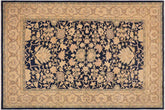 9x12 hand knotted transitional wool rug in blue and beige - Boho Chic Kirstin