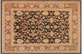 9x12 hand knotted vintage Lavastone low pile wool rug in charcoal and brown - Lavastone Kacey