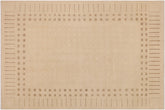 9x12 hand knotted modern wool rug in beige and brown - Chic Ouida