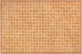 9x12 hand knotted modern wool rug in orange and beige - Eclectic Odell