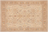 9x12 hand knotted Ziegler wool rug in beige and brown - Chic Ziegler Breanne