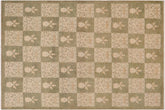 9x12 hand knotted modern wool rug in green and beige - Eclectic Aurea