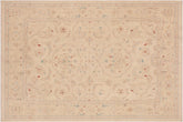 9x12 hand knotted Ziegler wool rug in beige and brown - Bohemian Ziegler Malia