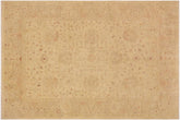 9x12 hand knotted Ziegler wool rug in gold and tan - Bohemian Ziegler Fiona