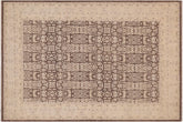 9x12 hand knotted transitional wool rug in brown and beige - Bohemian Isadora