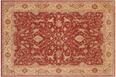8x11 hand knotted Ziegler wool rug in red and beige - Bohemian Ziegler Lucienne
