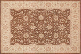 9x12 hand knotted Ziegler wool rug in brown and beige - Bohemian Ziegler Charolet