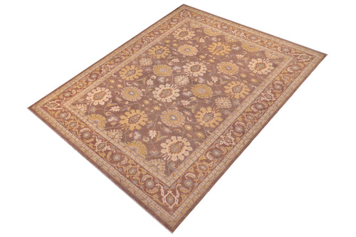 handmade Transitional Kafkaz Lt. Brown Beige Hand Knotted RECTANGLE 100% WOOL area rug 9' x 13'