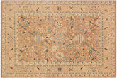 9x12 hand knotted Ziegler wool rug in brown and nude - Classic Ziegler Asha