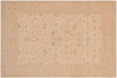 9x11 hand knotted transitional wool rug in tan and beige - Bohemian Ninfa