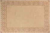 9x12 hand knotted modern wool rug in beige and brown - Modern Sunshine