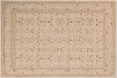 9x12 hand knotted transitional wool rug in beige and brown - Boho Chic Shanell