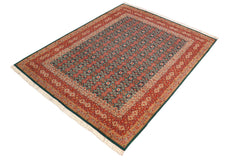 handmade Transitional Green Rust Hand Knotted RECTANGLE 100% WOOL area rug 8x10