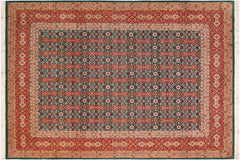 handmade Transitional Green Rust Hand Knotted RECTANGLE 100% WOOL area rug 8x10