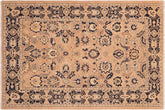 6x9 hand knotted Ziegler wool rug in rose and blue - Oriental Ziegler Laurene