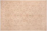 6x9 hand knotted Ziegler wool rug in beige and tan - Bohemian Ziegler Laci