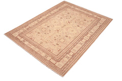 handmade Traditional Kafkaz Tan Brown Hand Knotted RECTANGLE 100% WOOL area rug 7x9