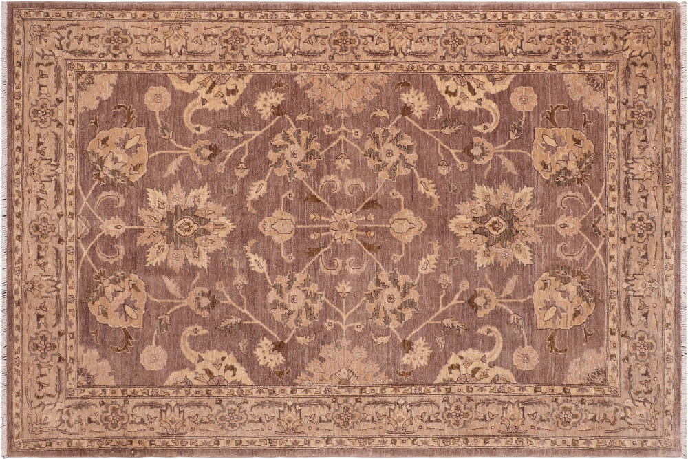 handmade Traditional Kafkaz Brown Tan Hand Knotted RECTANGLE 100% WOOL area rug 6x9