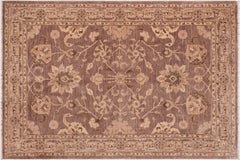 handmade Traditional Kafkaz Brown Tan Hand Knotted RECTANGLE 100% WOOL area rug 6x9